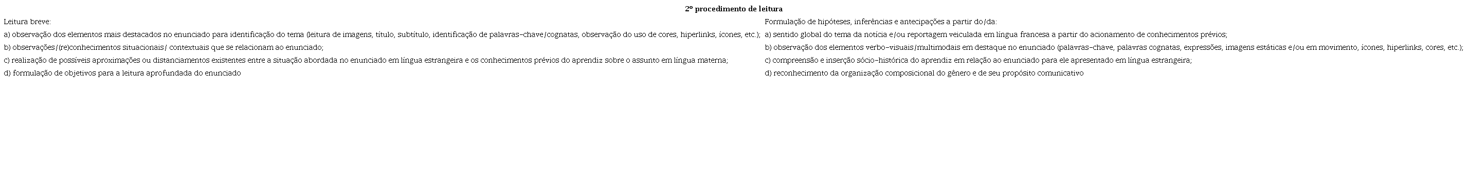 segundo procedimento de leitura