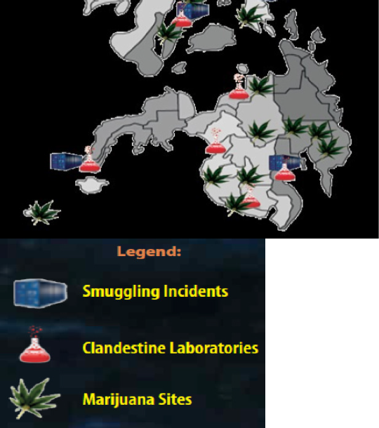 Map of critical areas in Mindanao with recorded incidents from 1997-2018