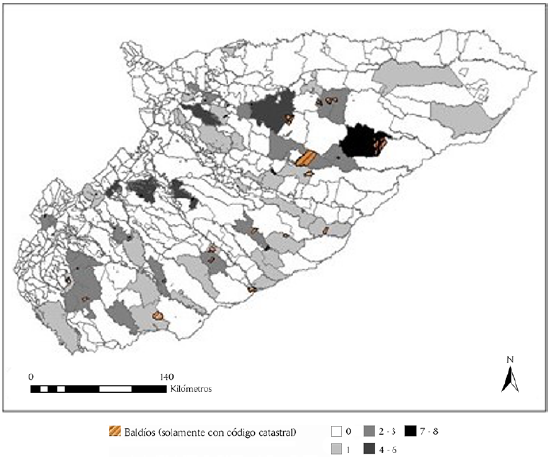 Entrega de bald�os a nivel veredal en Casanare (2008-2020)