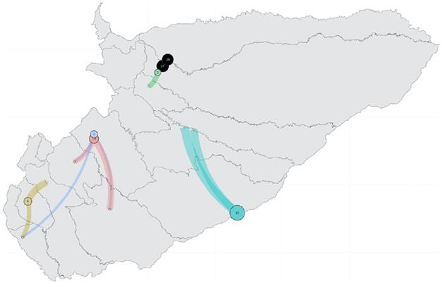 Ubicaci�n de juzgados y bald�os entregados en Casanare (2008-2020)