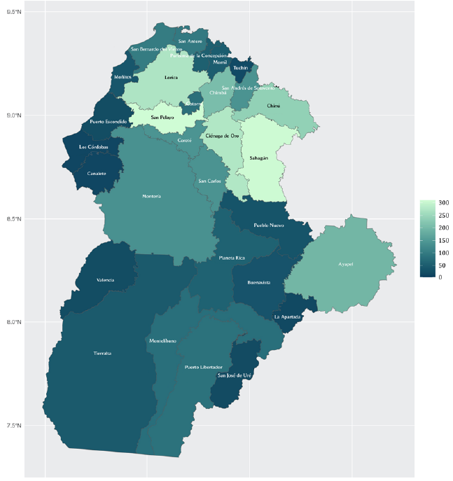 N�mero de casos a nivel municipal - C�rdoba (1991-2015)