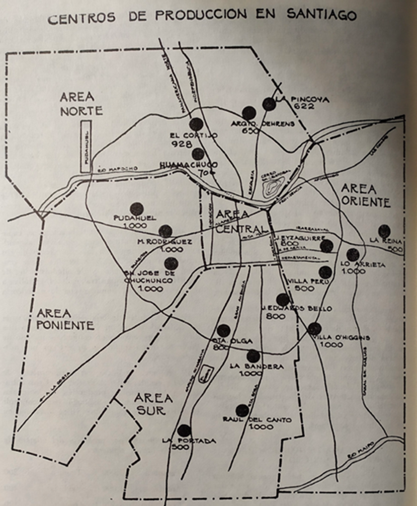 Planificaci&oacute;n de los centros de construcci&oacute;n de viviendas en Santiago de Chile