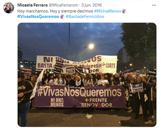 . Tweet hashtag #Vivasnosqueremos