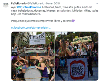  Tweet hashtag #NosotrasParamos