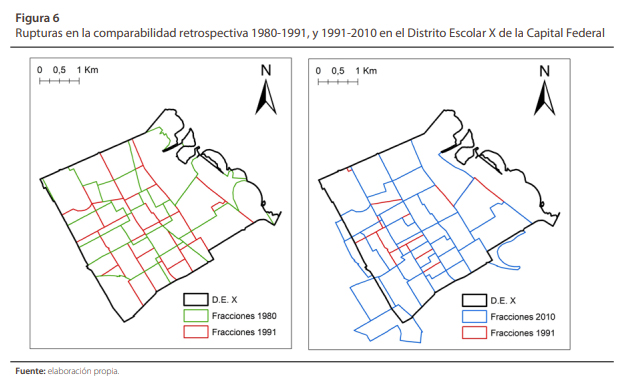 Rupturas en la comparabilidad retrospectiva 1980-1991, y 1991-2010 en el Distrito Escolar X de la Capital Federal  