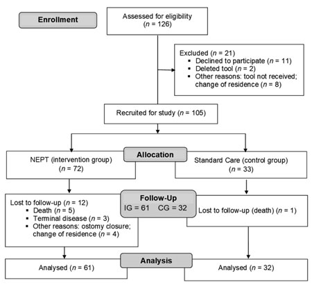 Flow diagram of study participants as per CONSORT (Northern Portugal)