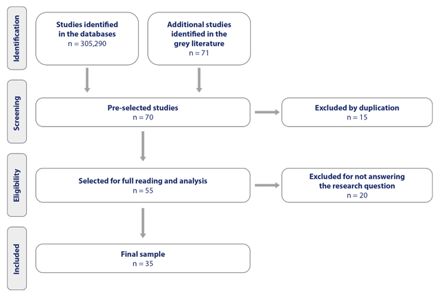 Prisma flowchart of the scoping review. Natal, Rio Grande do Norte, Brazil, 2021