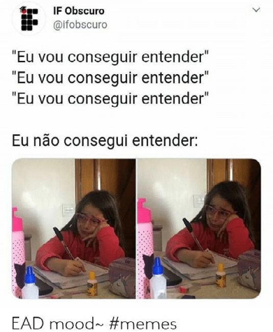 Meme sobre ensino remoto