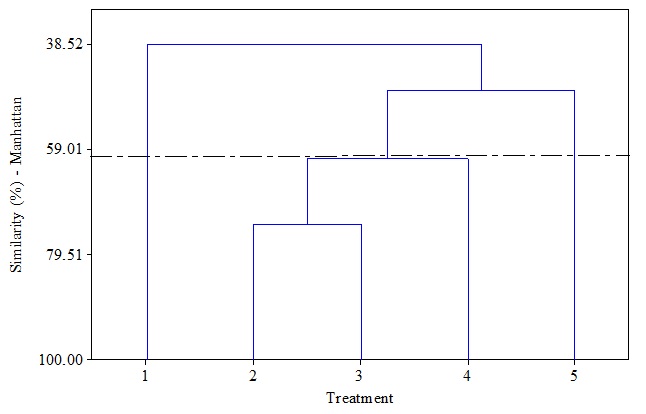 Dendrogram of cluster analysis.