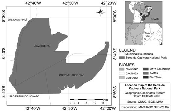 Location of the Caatinga and the Serra da Capivara National Park.