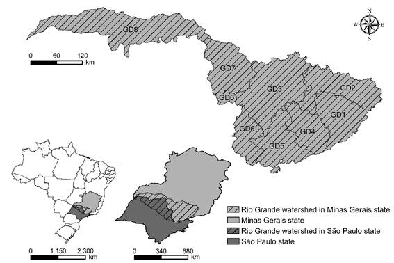 Management units of Rio Grande basin in Minas Gerais state.