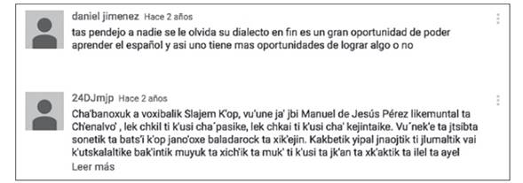 Paisaje ling&uuml;&iacute;stico en p&aacute;gina YouTube del grupo de rap Slajem K&rsquo;op