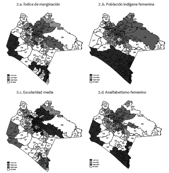 Autocorrelaci&oacute;n espacial de algunos determinantes de la fecundidad municipal en Chiapas