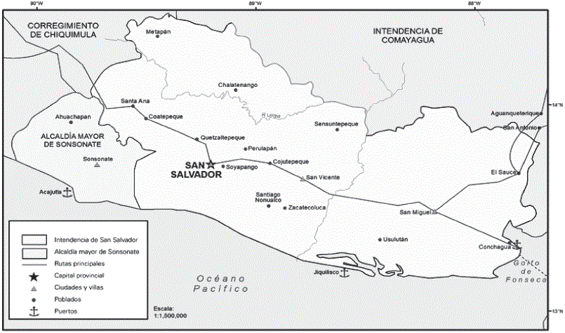 Intendencia de San Salvador, ca. 1810