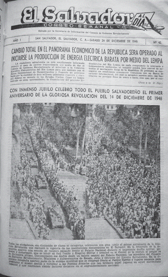 Primer aniversario de la Revoluci&oacute;n de 1948