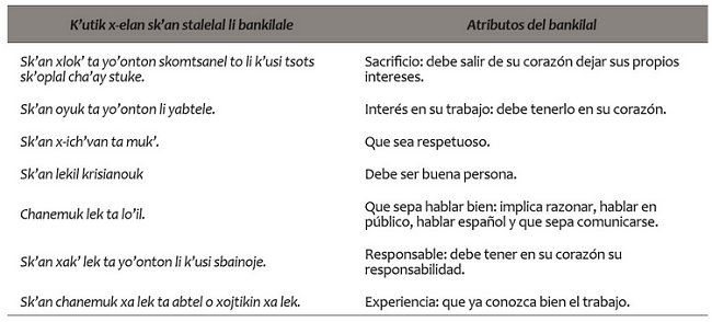 Atributos del l&iacute;der en la comunidad de Santa Marta, Chenalh&oacute;