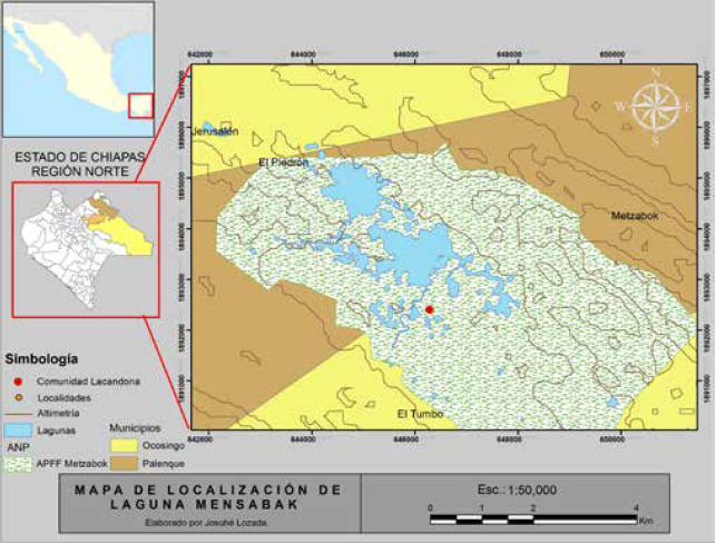 Mapa de ubicaci&oacute;n de Laguna Mensabak