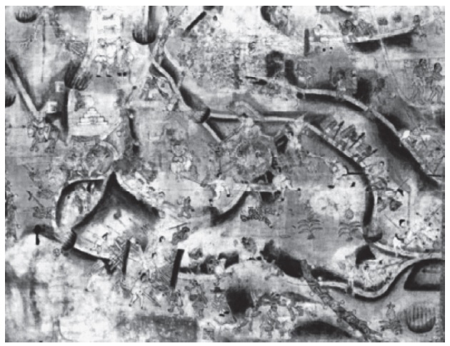 La conquista de Atitlán (fragmento del lienzo de Quauhquecholan.