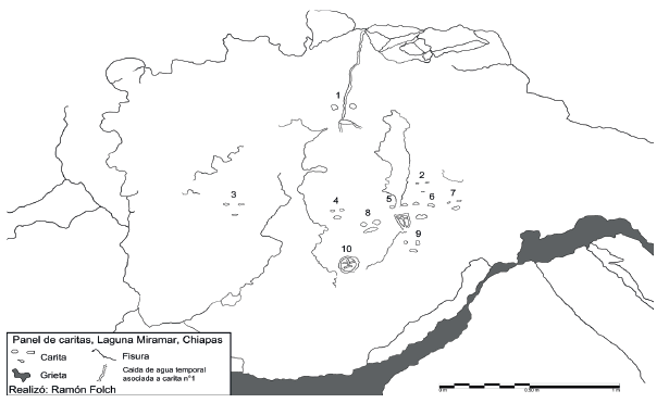 Dibujo del panel de Caritas en la zona de cuevas