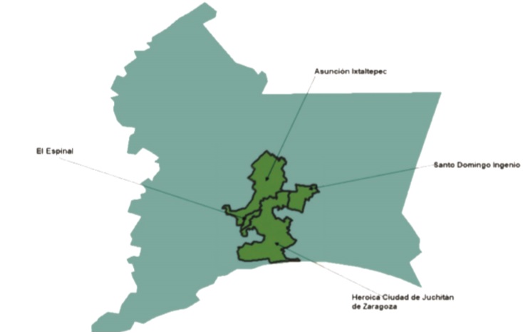 Unidades de an�lisis. Municipios de estudio en el Itsmo de Tehuantepec