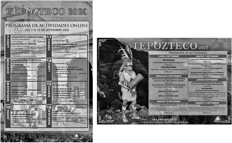 Programas de actividades Reto al Tepozteco 2020 y 2021