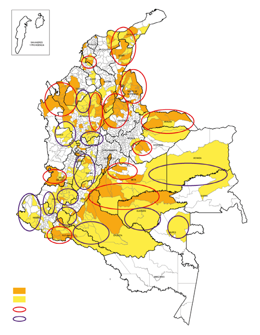 Tipolog&iacute;a de municipios y regiones afectadas por el conflicto armado en Colombia en el periodo 1986-2015