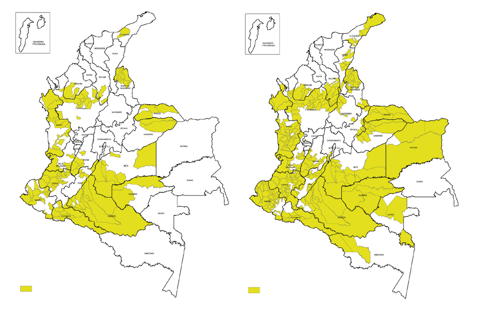 Propuestas de municipios para priorizar en el pos conflicto. Propuesta Naciones Unidas y propuesta Fundaci&oacute;n Paz y Reconciliaci&oacute;n