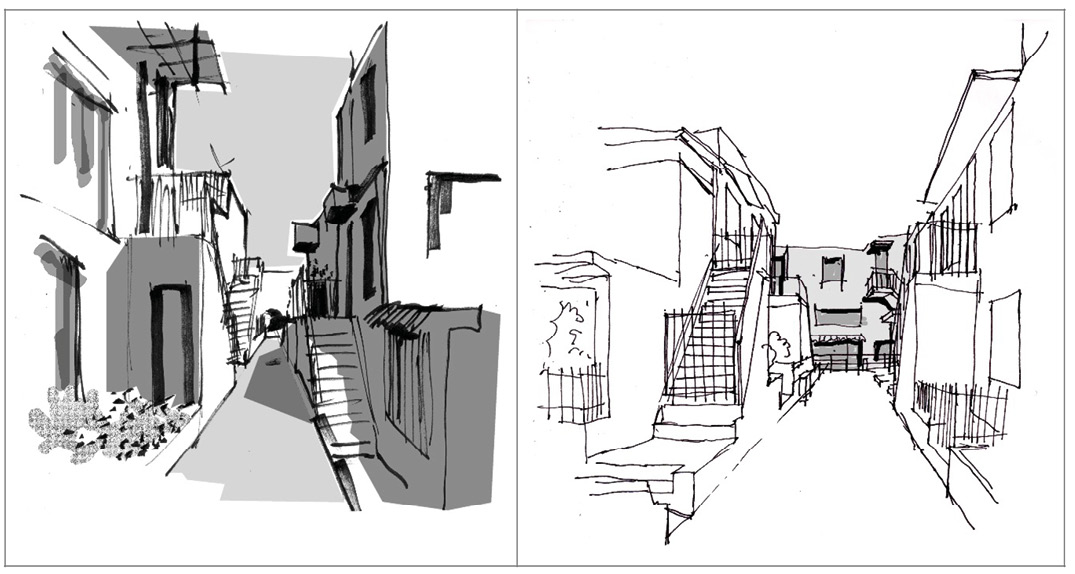 Figura 8. Callej&oacute;n tipo (c2) Figura 9. Callej&oacute;n tipo (c3)