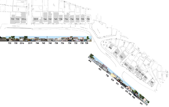 Mapa con fotos de la Calle 