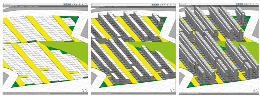 Proceso de generación procedimental a partir de reglas de configuración edilicia