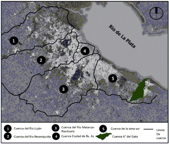 Figura 1. Cuencas de la RMBA
			
