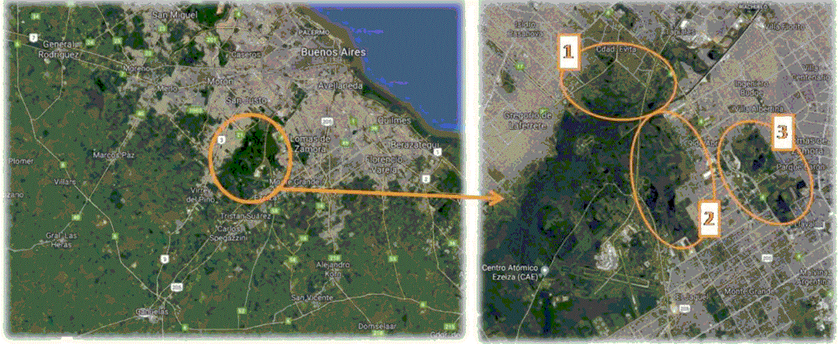 Figura 1. &Aacute;reas de protecci&oacute;n ambiental en el tramo medio de la CMR
			