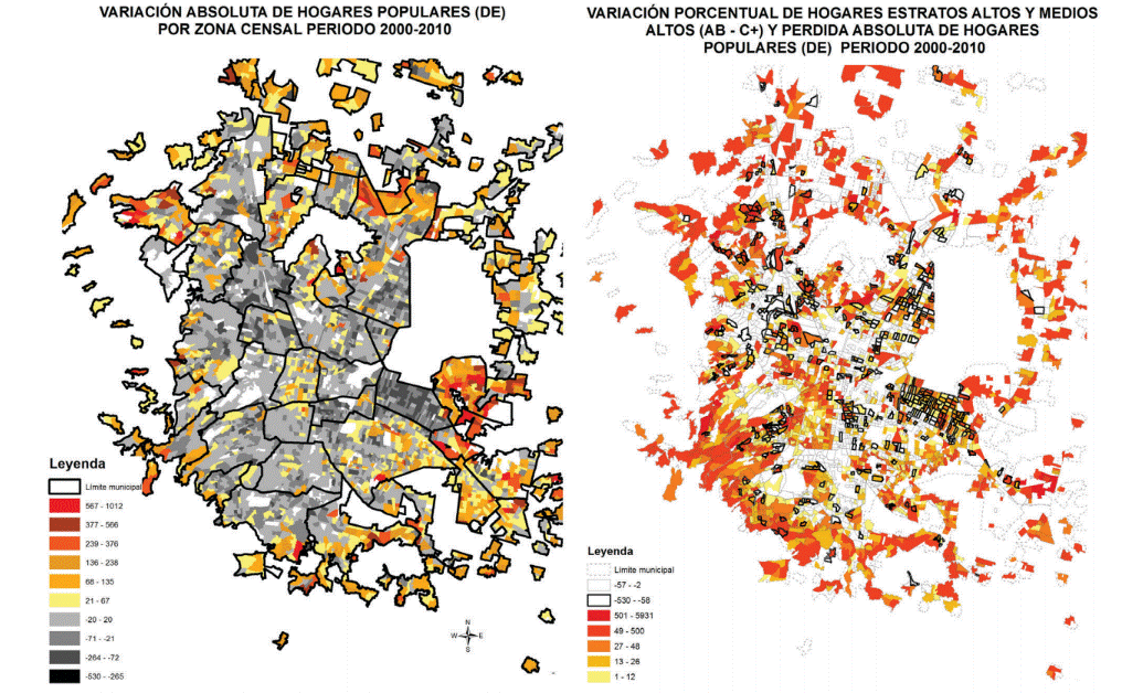 Mapa 5. Catastro de proyectos inmobiliarios 2014 sobre estrato socioeconómico predominante a nivel de manzana. Santiago de Chile, 2002