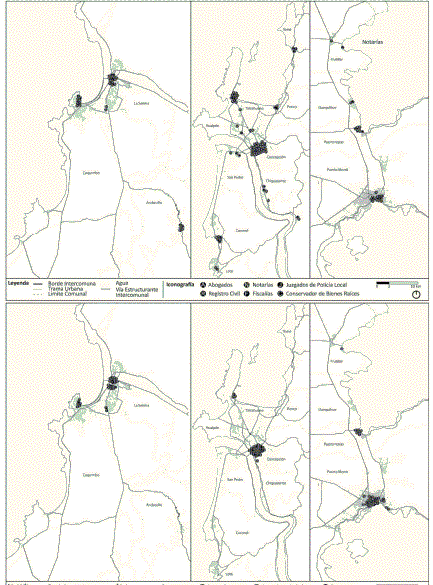 Figuras 4. Servicios legales y financieros en GLS, GC y GPM 
			