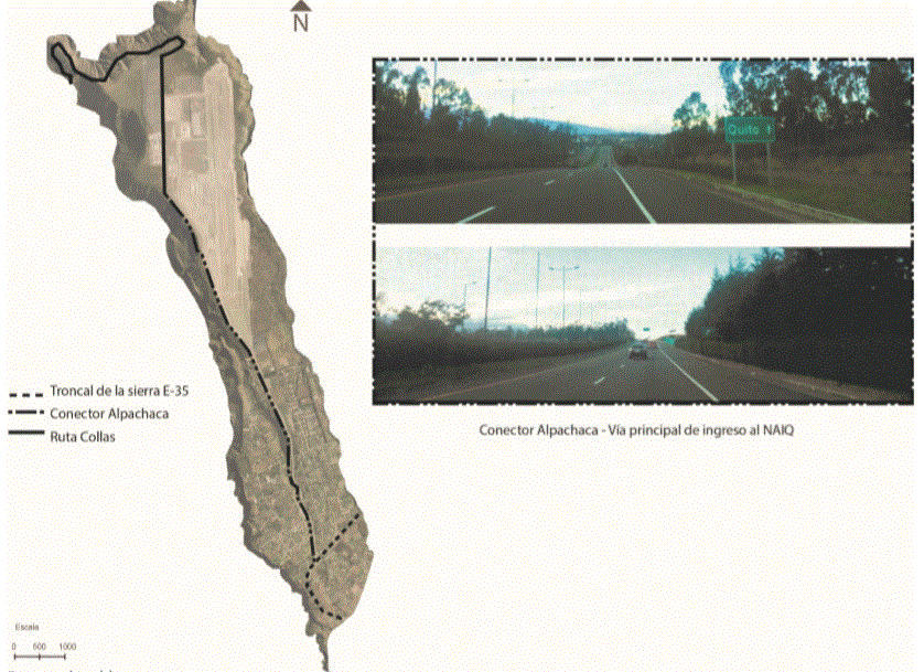 Figura 1. Fotografas de las vas de ingreso y conexin al NAIQ
