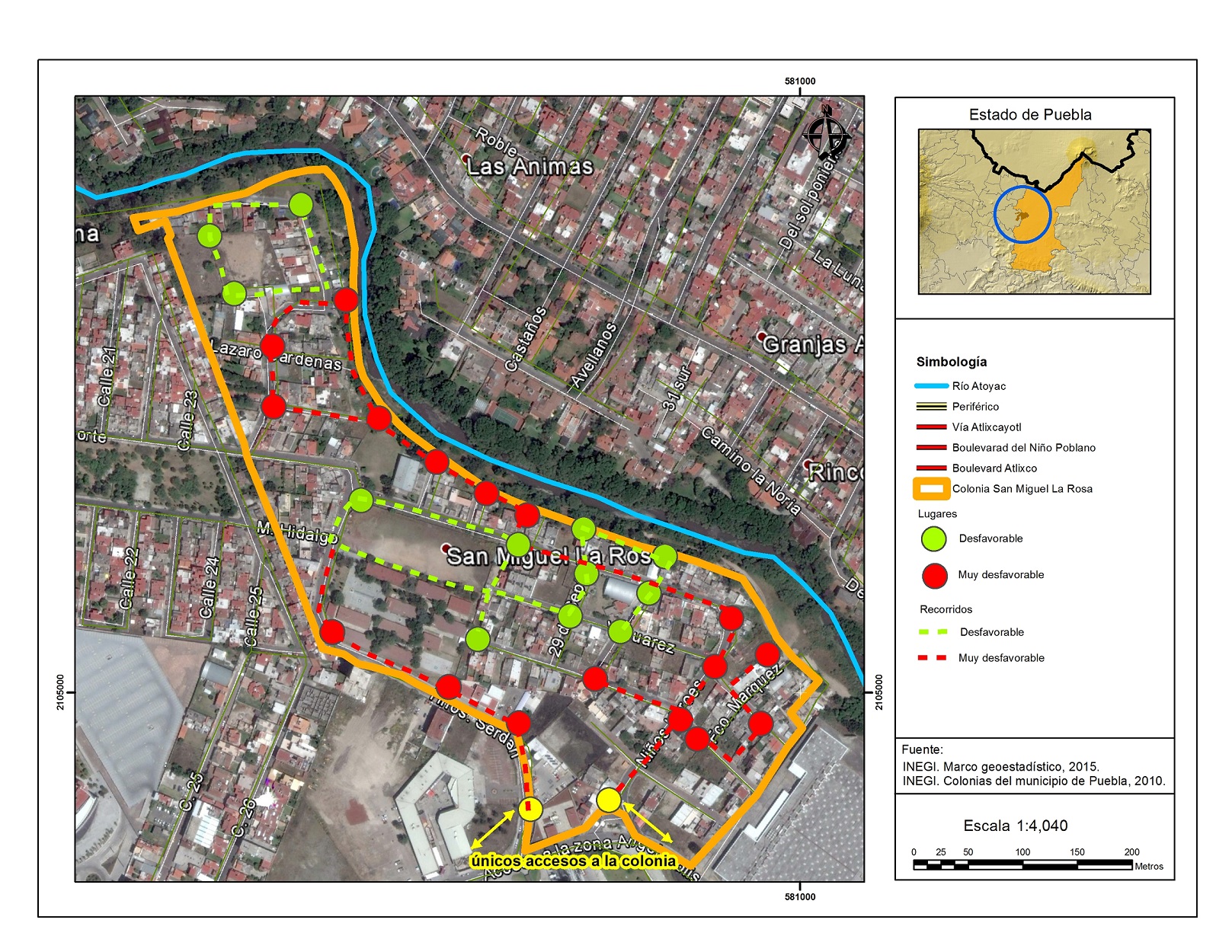Accesibilidad y movilidad en la colonia San Miguel La Rosa