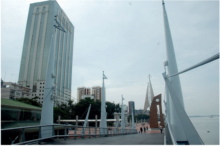 Edificio del antiguo banco La Previsora junto al Malec�n 2000