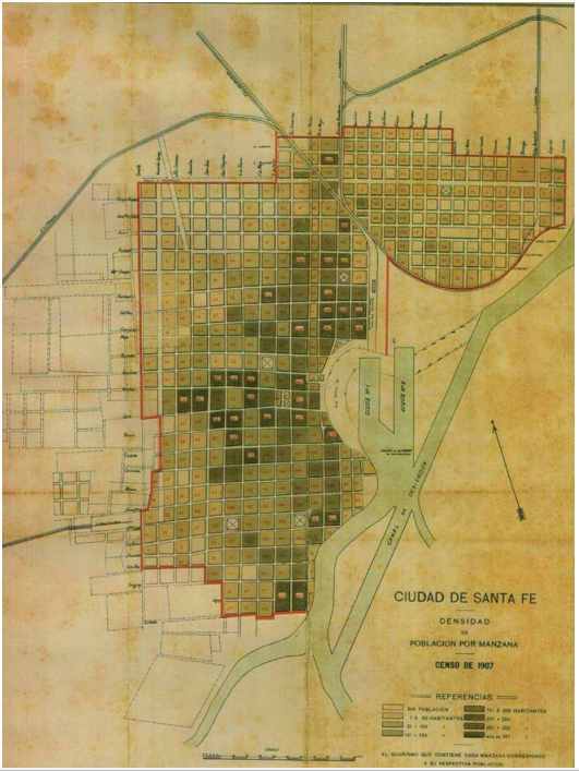 Plano de la ciudad de Santa Fe, 1907
