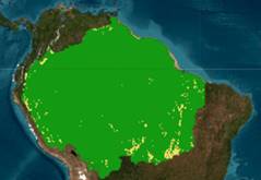  Transformaci�n de la infraestructura urbana en la Pan-Amazon�a entre 1985 (izquierda) y 2023 (derecha 