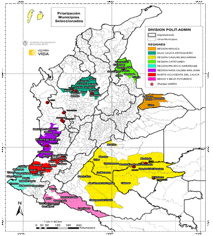Regiones priorizadas para la implementaci�n del AFP por el gobierno Petro (2023)
