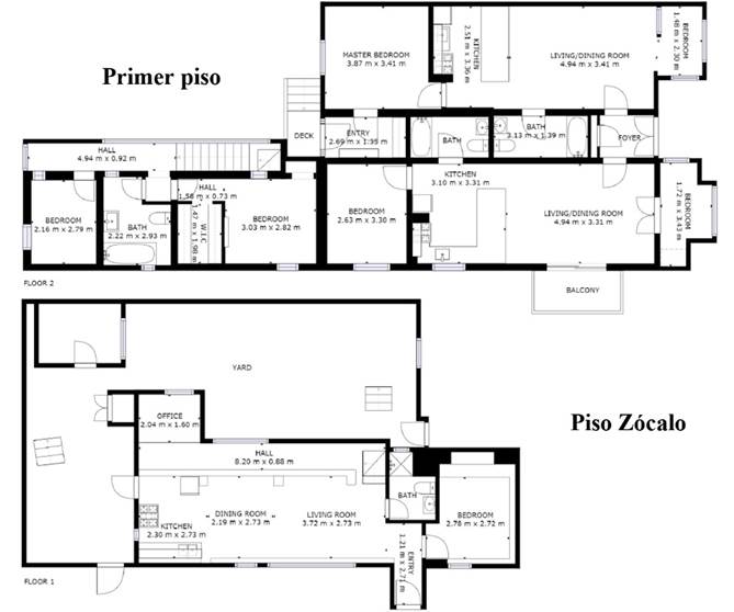 Planta de arquitectura vivienda caso 5 rehabilitada