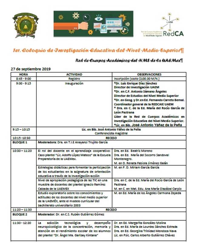 Programa del 1er. Coloquio de Investigaci�n Educativa del NMS[3]