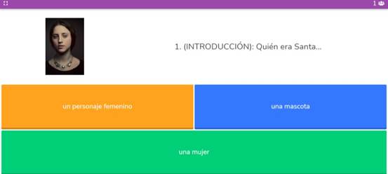 Ejemplo de la visualizacin de las preguntas del juego. Fuente: elaboracin propia a travs de www.blooket.com.