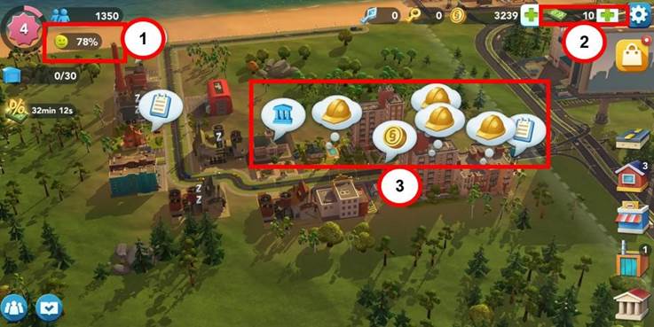 Captura del tablero inicial de SimCity.