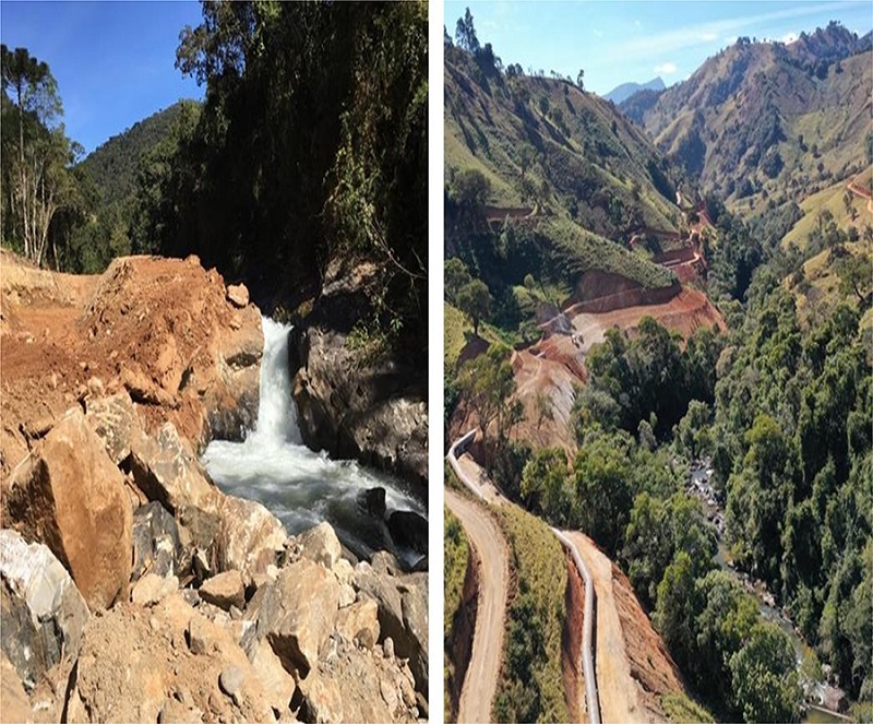 Intervenções das obras das CGHs Alagoa II e III no Rio Aiuruoca.