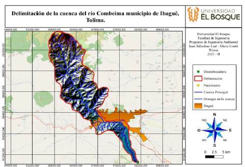 Delimitaci�n de la cuenca del r�o Combeima en Ibagu�, Tolima. 