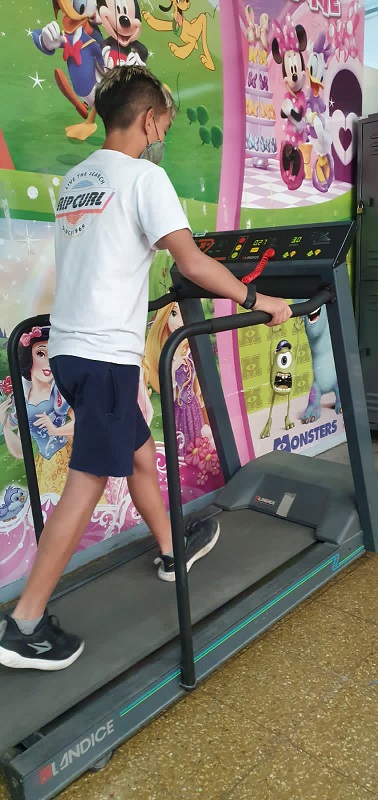 Comienzo de la prueba a 3 km/h.