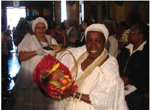 Oferenda das comidas dos orix&aacute;s em um terreiro de candombl&eacute; em S&atilde;o Paulo.