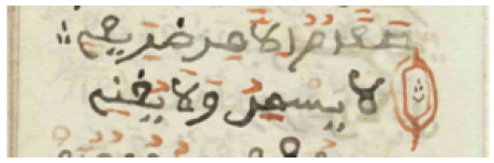 Manuscrito cor&acirc;nico da Bahia, s&eacute;c. XIX, parte da sura al-Ghāshiya (&ldquo;A Envolvente&rdquo;, Qur'ān 88)90