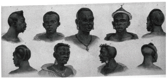 Cabe&ccedil;as de negros de diferentes na&ccedil;&otilde;es